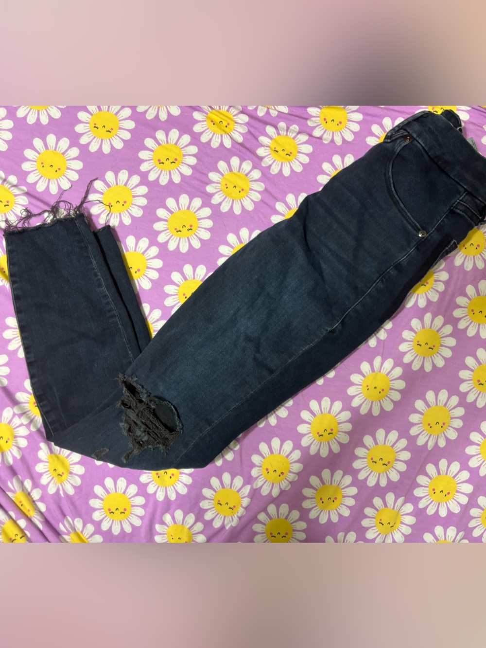 Good American Dark Blue Skinny Ripped Jeans